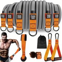 300lbs Fitness Exercises Resistance Bands Set Elastic Tubes Pull Rope Yoga Band Training Workout Equipment for Home Gym Weight oranžinė
