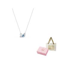 Swarovski padengti rodžiu, dirbtinio krištolo akmens gulės karoliai moterims mėlyni F-Pink Double-Open Magnetic Gift Box And Gift Bag mėlyna