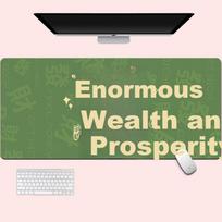 Large Mouse Pad Office Gaming Inspirational Creative Desk Mat with Edge Locking Non-Slip Washable Keyboard Computer Pad 900x400x2mm Potent Prosperity