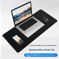 KPTE Large Office Mouse Pad, 1000*500*3mm, Pure Black with Edge Locking, Computer Laptop Washable Desk Mat, Smooth And Portable Fabric Surface