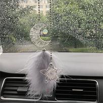 Feather Rearview Mirror Pendant Car Accessories Wind Chimes Stylish Styling Decoration pilka