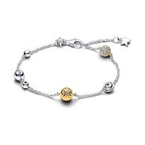 Pandora Shining Solar System Chain Pentagram Decorated Bracelet Women's Silver 562838C01 sidabras