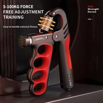5-60KG Adjustable Finger Strength Hand Grip Metal Silicone Electronic Hand Grip for Arm Training with Custom Logo L raudona