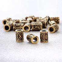 24pcs Norse Viking Rune Beads Charms Jewelry Making DIY Hair Beard Bracelet Necklace Accessories 14x10mm sidabras