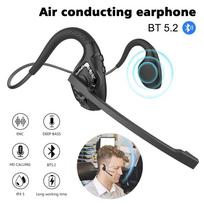 Bluetooth Air Conduction Headphones Open Ear Wireless Business Noise Cancelling Microphone Black 1 Count juoda