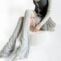 Soft Flared Leg Sleeve Korean Style Over Knee High Sock Vintage Loose Socks Foot Cover  Streetwear šviesiai pilka spalva