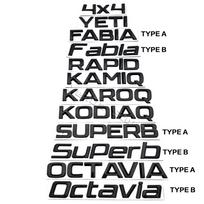 HGWE4 Metaliniai Automobilio Raidės Galinės Bagažinės Lipdukai Emblema Ženklelis Logotipas Lipdukas Skoda Octavia Superb RAPID FABIA KAMIQ KAROQ KODIAQ YETI 4X4 4X4 juoda