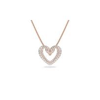 Swarovski Sublima SWAN Dvigubo gulbės širdies rožinio aukso padengtas karoliai moterims 5628657 auksas