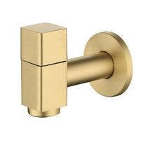 Solid Brass Washing Machine Faucet Brushed Gold Outdoor Garden Faucet 1/2  Inlet with 3/4  Thread Outlet Wall Mounted Bibcock