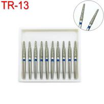 10 vnt/komplektas Dantų deimantiniai gręžtuvai, poliravimo išlyginimas, skirtas didelio greičio rankinio instrumento dantų balinimo įrankiui, vidutinis FG 1,6 mm TR-13 white
