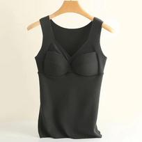 Thermal Underwear Vest Thermo Lingerie Woman Winter Clothing Warm Top Inner Wear Thermo Shirt Undershirt Intimate Lace XL juoda