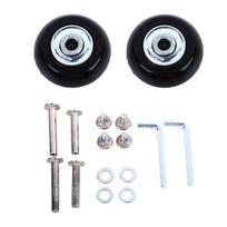 2Pcs Luggage Wheels Flexible Rotating Ultra Quiet Strong Rubber Metal Suitcase Caster with Screws fo 1.57x0.71in