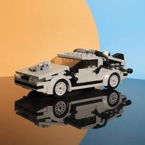 Buildmoc Techninis Automobilis DeLorean Back To the Future Laiko Mašina MOC-23436 Speed Champion Mini Modelio Statybiniai Blokeliai Žaislai Dovana