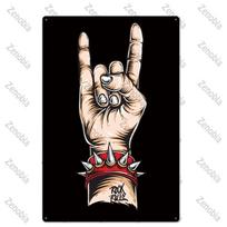 Roko muzika Vintažinio metalo plakatų lėkštės Namų apdaila Sienų lipdukai Plokštelės Gitara Dovanos miegamajam Sienų dekoras Metaliniai ženklai 20x30cm
