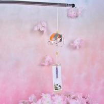 1Pc  Glass Cat Pattern Wind Chime Bell Japenese Home Garden Hanging Decor