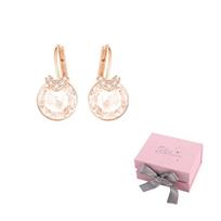 Swarovski lydinio auskarai moterims, rožinio aukso Pink bow gift box rožinio aukso spalvos