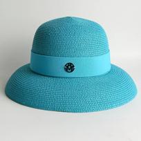 Šiaudinė vasarinė skrybėlė Hepburn stiliaus Platus kraštas Prancūziška elegantiška moteriška Paplūdimio kelionės Apsauganti nuo saulės skrybėlė Sombrero M55-58cm