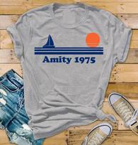 Amity 1975 T-Shirt, Movie Parody Shirt, Amity 1975 Design on Bella & Canvas Tee XL