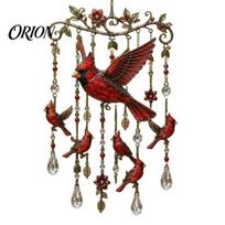 Pastoral Outdoor Decoration Hummingbird Wind Chimes, with Crystal Pendants Metal Patio Chimes Rainbow Light Reflection Durable Chime for Garden B