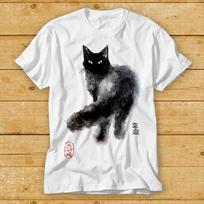 Black Cat Wet Watercolor Best Seller T Shirt 1967 S