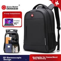 CROSSGEAR Swiss Cross Medal Backpack, 17.3-Inch Laptop Bag, Large Capacity Business Travel Backpack for Me