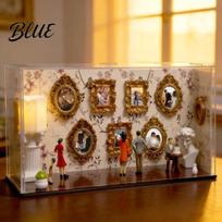 Decorative Shadow Box DIY Mini Museum Silhouette Frame Kit with 9 Gold Frames