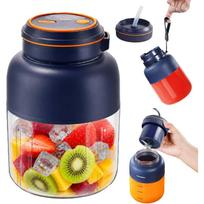 Portable Blender for Shakes and Smoothies, Wireless Personal Blender Cup with Dual Lid, USB Rechargeable Portable Juicer for Fruit, Protein Drinks tamsiai mėlyna spalva