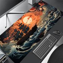 1pc Boats in Waves Anime Gaming Mouse Pad Big Large Desk Mat Non-Slip Rubber Base Long Keyboard Mousepad for PC Computer Laptop 30cmx60cm(11.8x23.6inch)