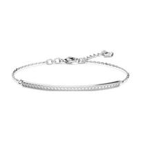 Swarovski Only Brilliant Elegant Simple Thin Line Full Diamond Pavé Rhodium Plated Bracelet Women's 5632066 sidabras