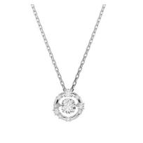 Swarovski Constella round cut design, synthetic cubic zirconia, rhodium plated necklace, same style for men and women, white 5738247 balta
