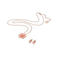 Swarovski Connexus Heart Lotus Lotus Shape Two-piece Set Gold-plated Necklace Women's Style 5615360 auksas