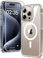 Etui obudowa plecki do iphone 15 pro magsafe szkło ochronne przezroczysty
