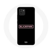 Coque pour Samsung Galaxy A03 Blackpink Groupe de K-pop Logo Fond Noir juoda