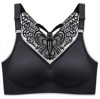 M-5XL Plus Size Bra for  Women's  butterfly Underwear Sexy Push Up Bras Wireless  Brassiere Deep Bra Tops Cup Sexy Lingerie Brassiere 5XL white