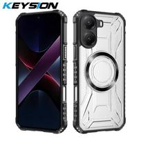 KEYSION Transparent Magnetic Case for Xiaomi POCO X7 Pro 5G Soft Silicone+PC Heavy Duty Shockproof Phone Cover for Redmi Turbo 4 for POCO X7 Pro juoda