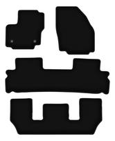 PAGRINDINIAI juodi veliūriniai grindų kilimėliai skirti: Ford S-MAX MK1 FL 7 vietų (2012–2015 m)