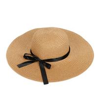 Casual Foldable Visors Floppy Straw Beach Hat Sun Hat Straw Cap Summer Bow Cap rožinė
