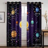 Galaxy Outer Space Window Drapes For Living Space Bedroom Space Decorative Piece Art Window Drapes For Living Space Bedroom Space Decor 100W130H(CM)40x51in&Grommet Top blue