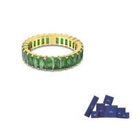 Previous Season Matrix crystal-embellished ring 50-Original brand box (color random) žalia