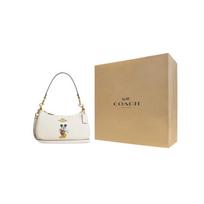 COACH Teri Cow Leather Shoulder Bag, Crossbody Bag Medium Womens White One Size balta