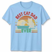 Best Cat Dad Ever Unisexs T Shirt Vintage Inspired Cat Graphic Tee S
