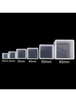 100% Brand New 6 Size 20/25/35/40/50/60mm Mould Transparent Silicone Square Mold Epoxy Resin Molds for DIY Jewelry Making Tools