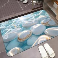 pebble floor mat quick drying water absorption shower room bathroom entrance carpet wear-resistant and dirt resistant foot pad 40cm x 60cm