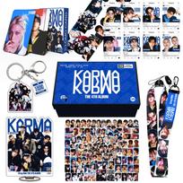 Stray Kids KARMA 4-ojo albumo prekių dovanų rinkinys - Lomo kortelės Raktų pakabukas Lipdukai Dirželis Stovas Rankinio sąsiuvinio juosta Skaidri kortelė Kpop prekių STAY dovana