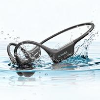 Doogee Bone Conduction Headphones, IP68 Wireless Bluetooth 5.4, Dual Drivers, Sport Open-Ear Headphones for Swimming, Running, Cycling tamsiai pilka spalva