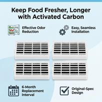 4pcs Refrigerator Air Filter Replacement Activated Carbon Air Filter Fit for WRF560SEYM05 WRF560SMHZ00 Fridge 4pcs