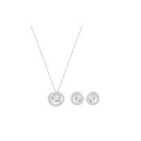 Swarovski necklace GENERATION series, a must-have classic that always shines with elegance and elegance, and earrings set, silver/light blue 5255523 mėlyna