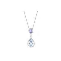 Swarovski Fashionable Christie simple double water drop versatile collarbone necklace 5113782 mėlyna