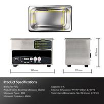 YCS M.Y Benchtop Ultrasonic Cleaner Machine 35W 0.8L for PCB Motherboard Jewelry Glasses Watch Electronic Component Cleaning