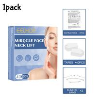40pcs Invisible Facial Lifting Tape Strong Adhesion Elasticity V-Shaped Strips for Neck Jawline Double Chin Instant Firming